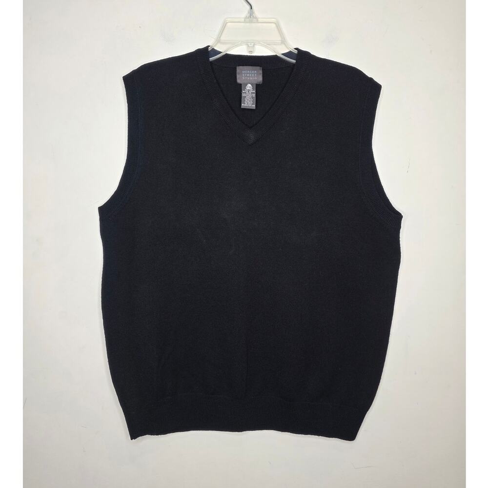 Mercer Studio black merino wool sweater vest - medium - corpcore office